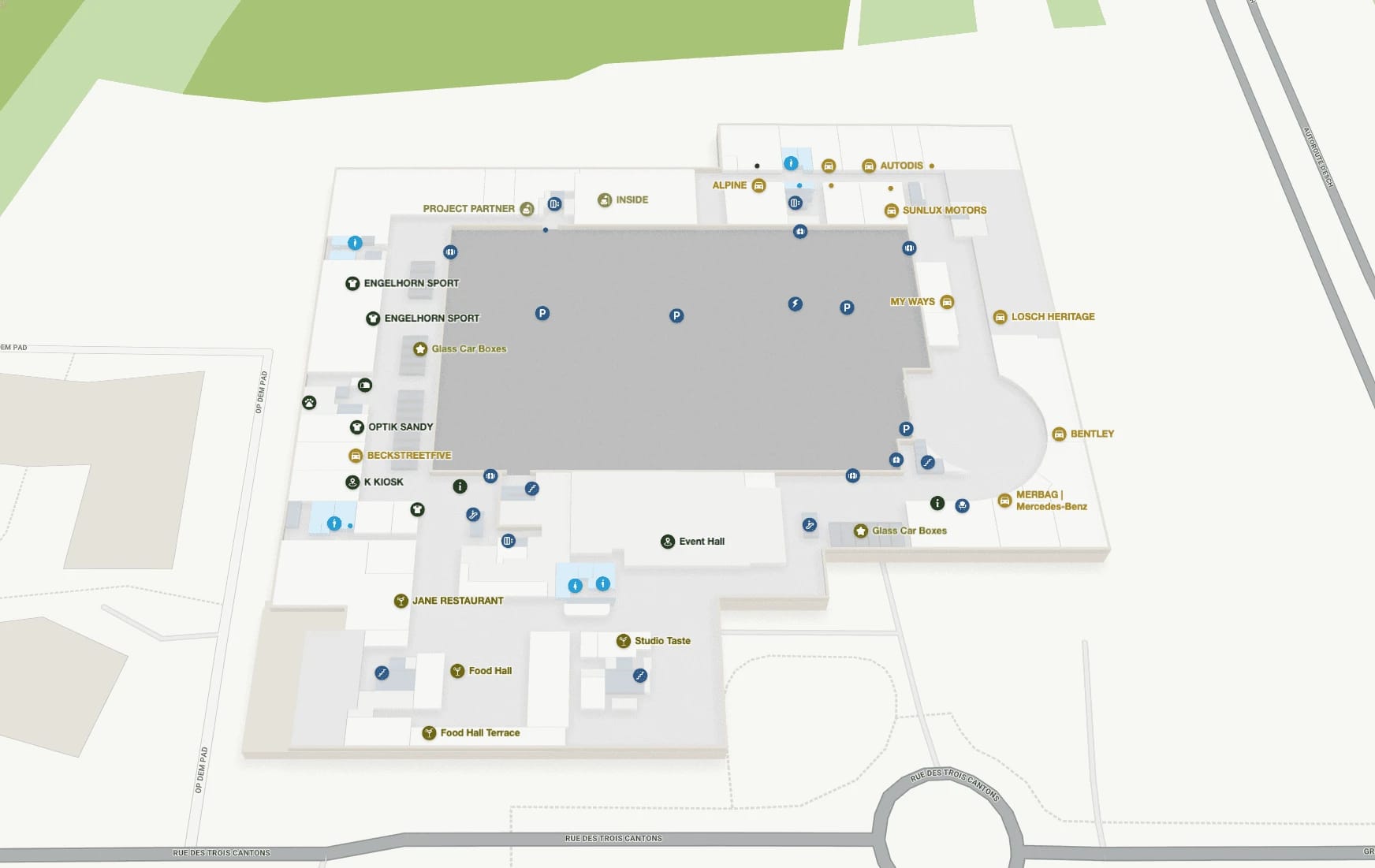 Map of the GRIDX site with GIOLABS marked